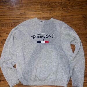 Vintage Y2K Tommy Girl Gray Crewneck Sweatshirt